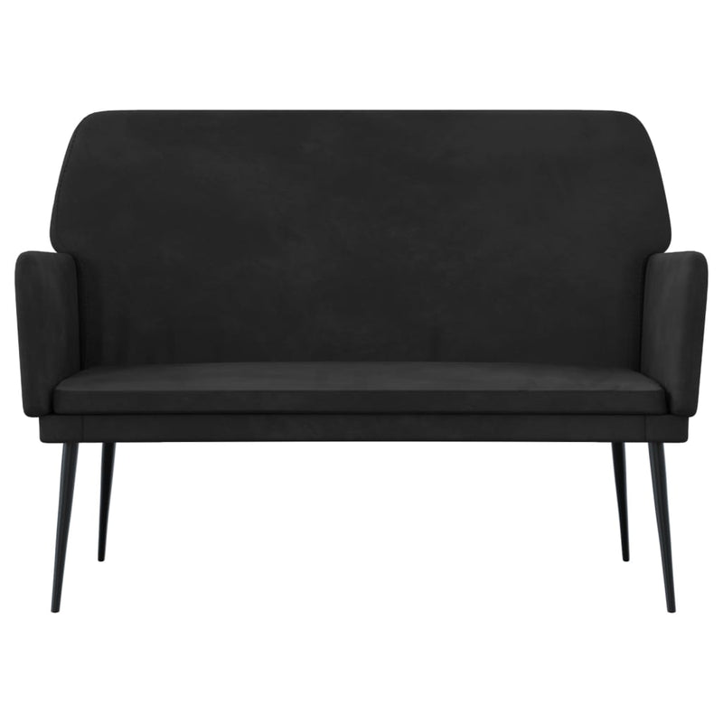 Bancă, negru, 108x79x79 cm, catifea