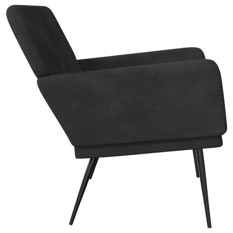 Bancă, negru, 108x79x79 cm, catifea