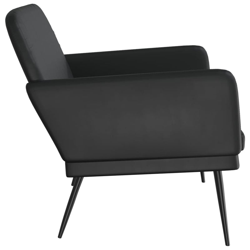 Bancă, negru, 107x80x81 cm, piele ecologică