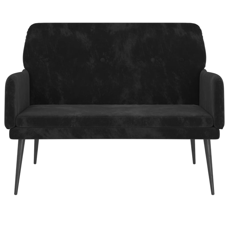 Bancă, negru, 108x79x79 cm, catifea