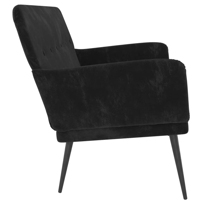Bancă, negru, 108x79x79 cm, catifea
