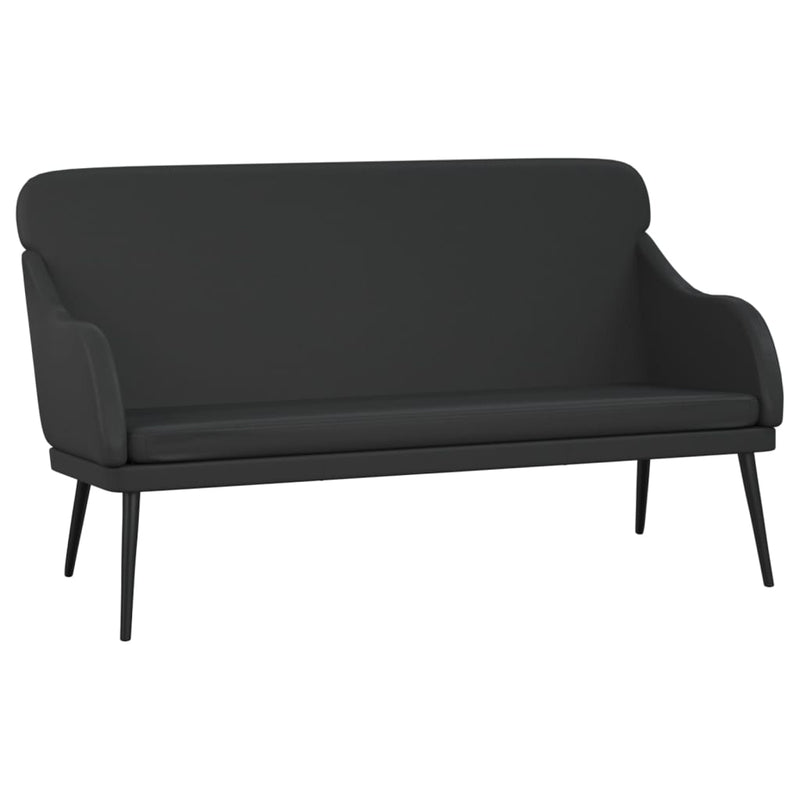 Bancă, negru, 110x76x80 cm, piele ecologică