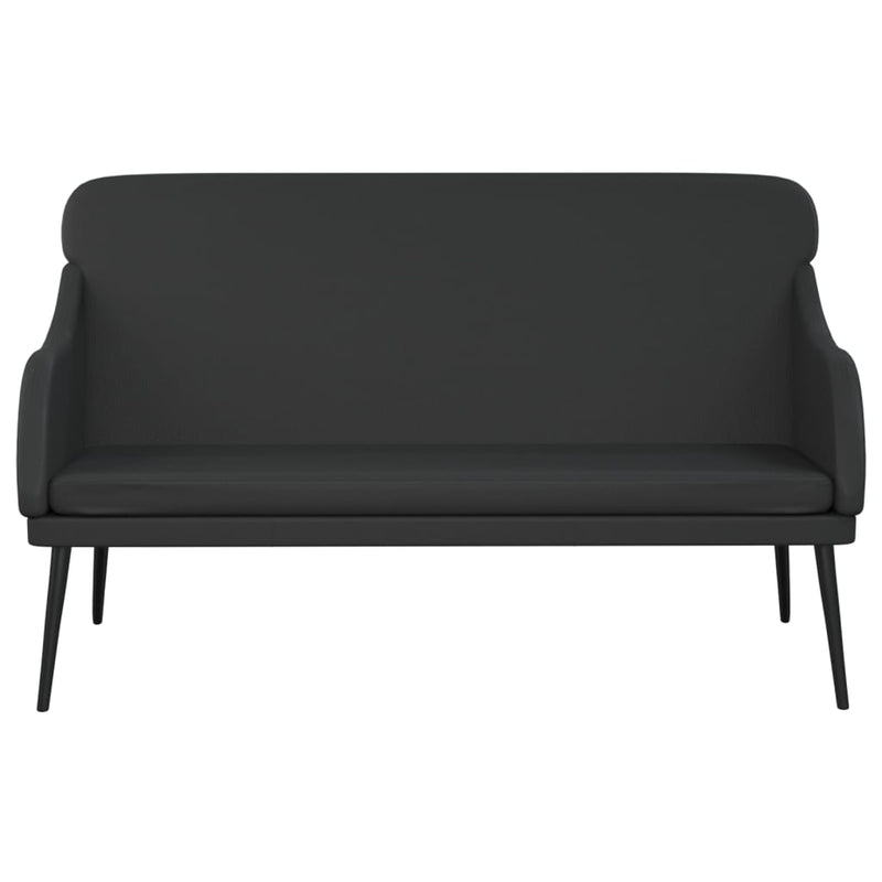 Bancă, negru, 110x76x80 cm, piele ecologică