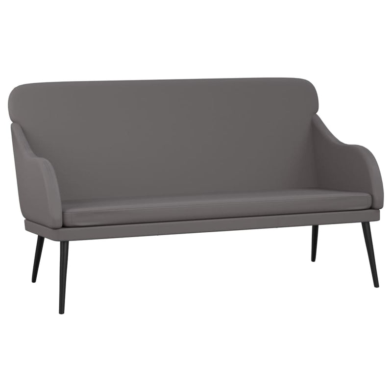Bancă, gri, 110x76x80 cm, piele ecologică