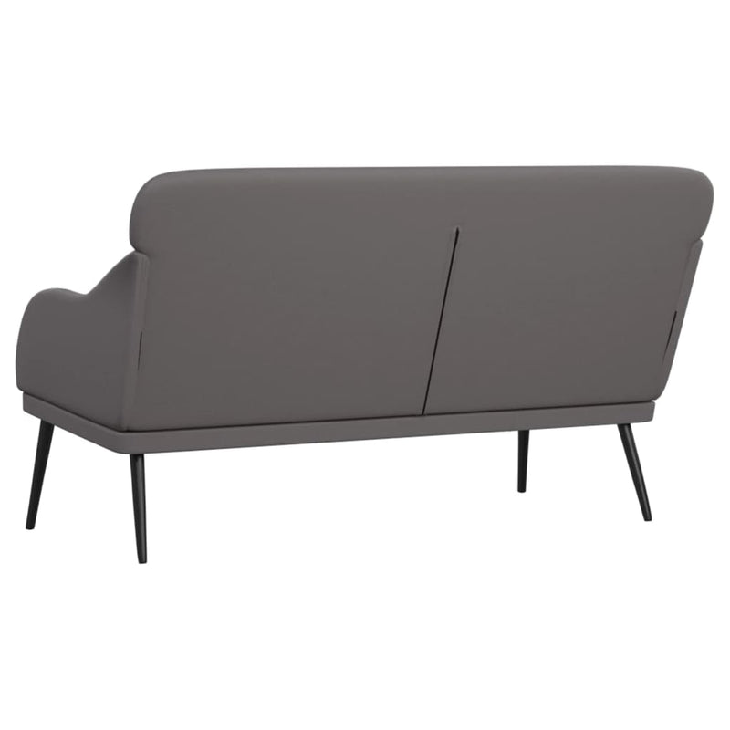 Bancă, gri, 110x76x80 cm, piele ecologică