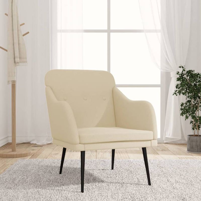 Fotoliu, crem, 63x76x80 cm, textil