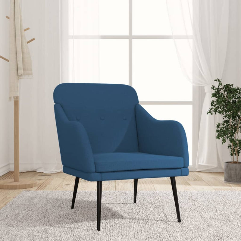 Fotoliu, albastru, 63x76x80 cm, textil