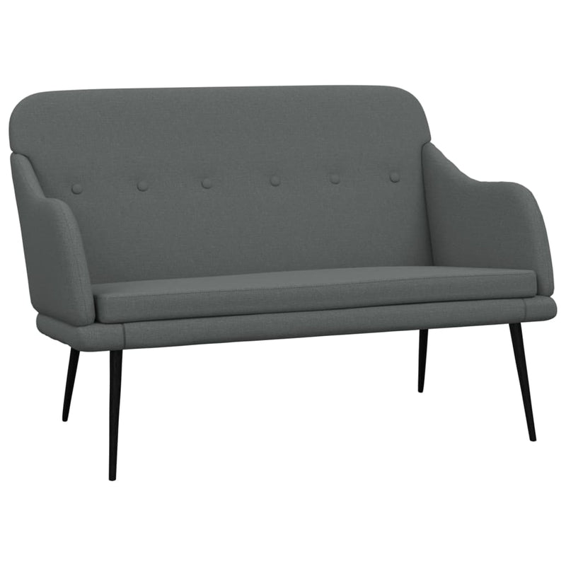 Bancă, gri închis, 110x76x80 cm, textil
