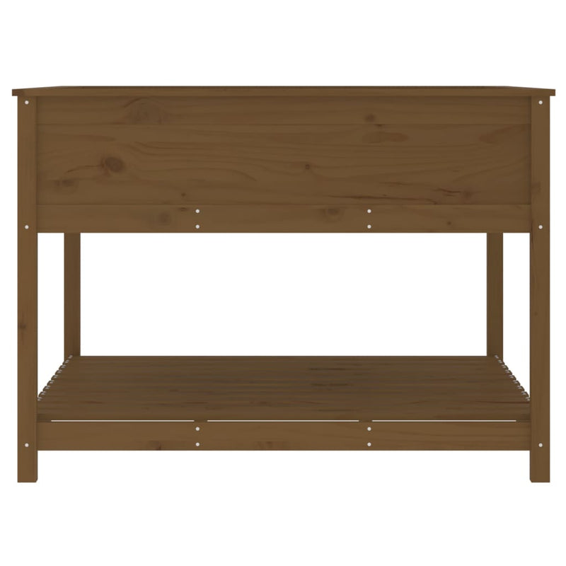 Jardinieră cu raft maro miere 111,5x111,5x81 cm lemn masiv pin