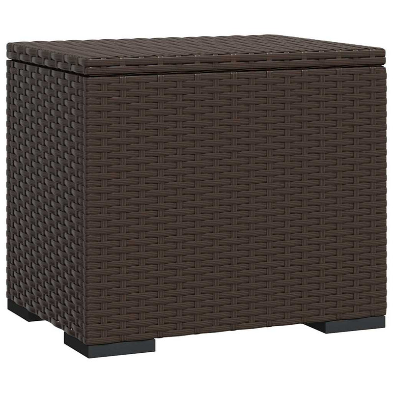 Taburete cu perne, 2 buc, maro, 40x30x40 cm, poliratan