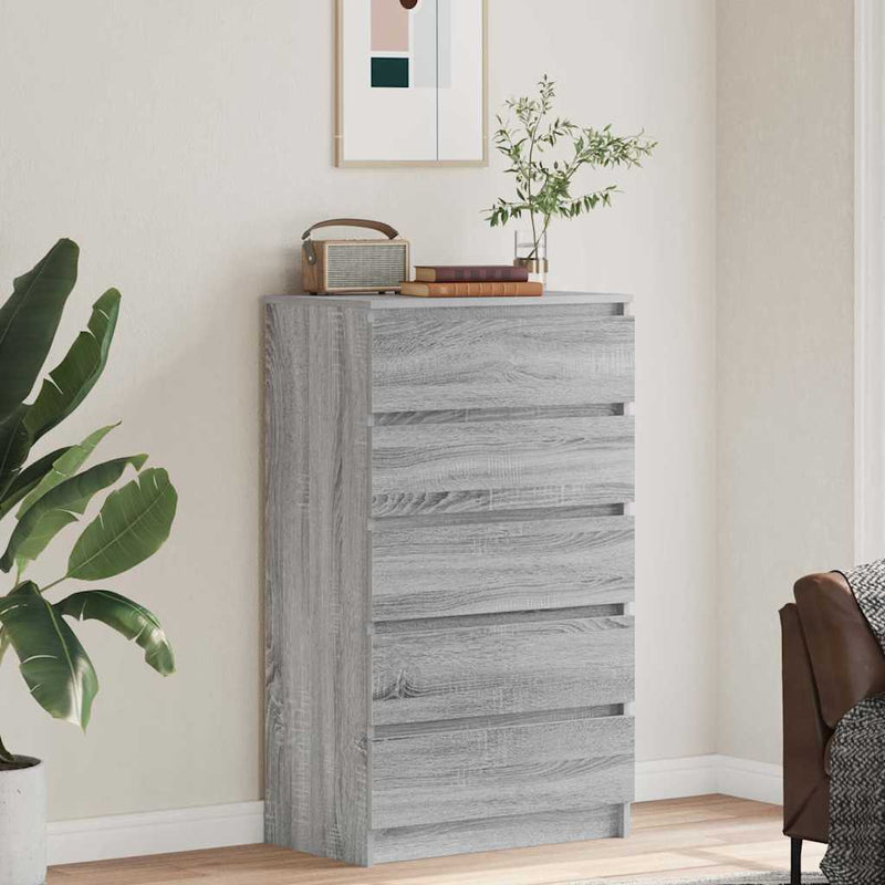 Dulap cu sertar, gri sonoma, 60x36x103 cm, lemn prelucrat
