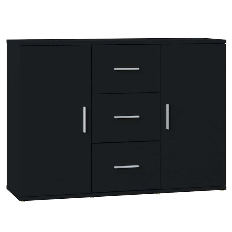 Servantă, negru, 91x29,5x65 cm, lemn prelucrat