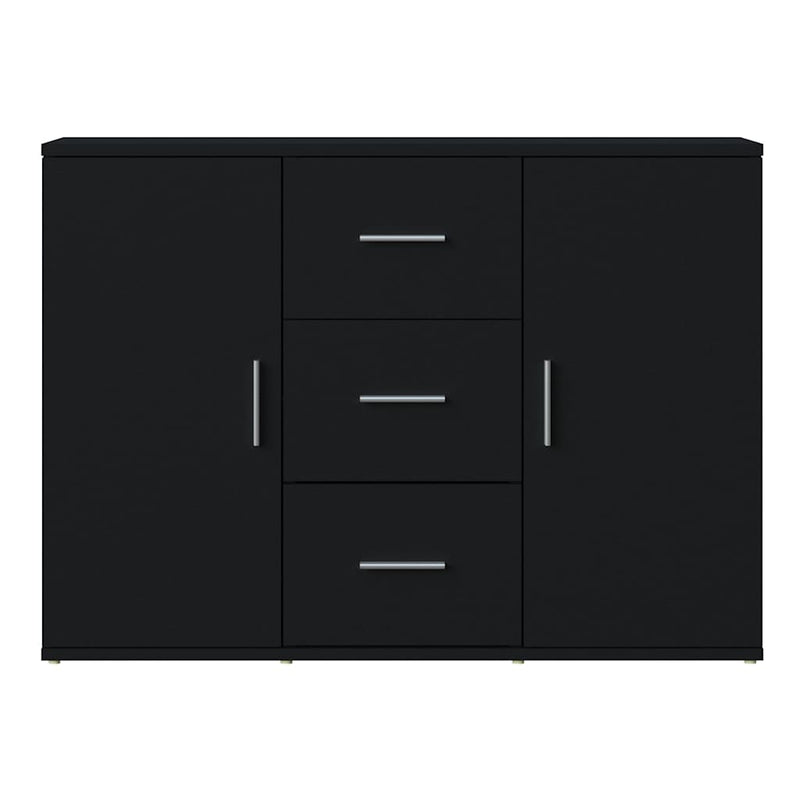 Servantă, negru, 91x29,5x65 cm, lemn prelucrat