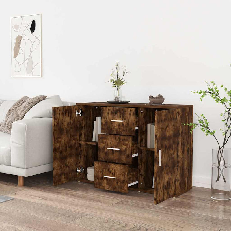 Dulap, stejar fumuriu, 91x29,5x65 cm, lemn compozit