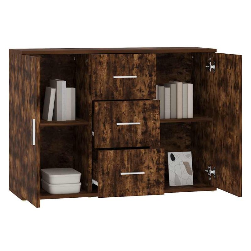 Dulap, stejar fumuriu, 91x29,5x65 cm, lemn compozit