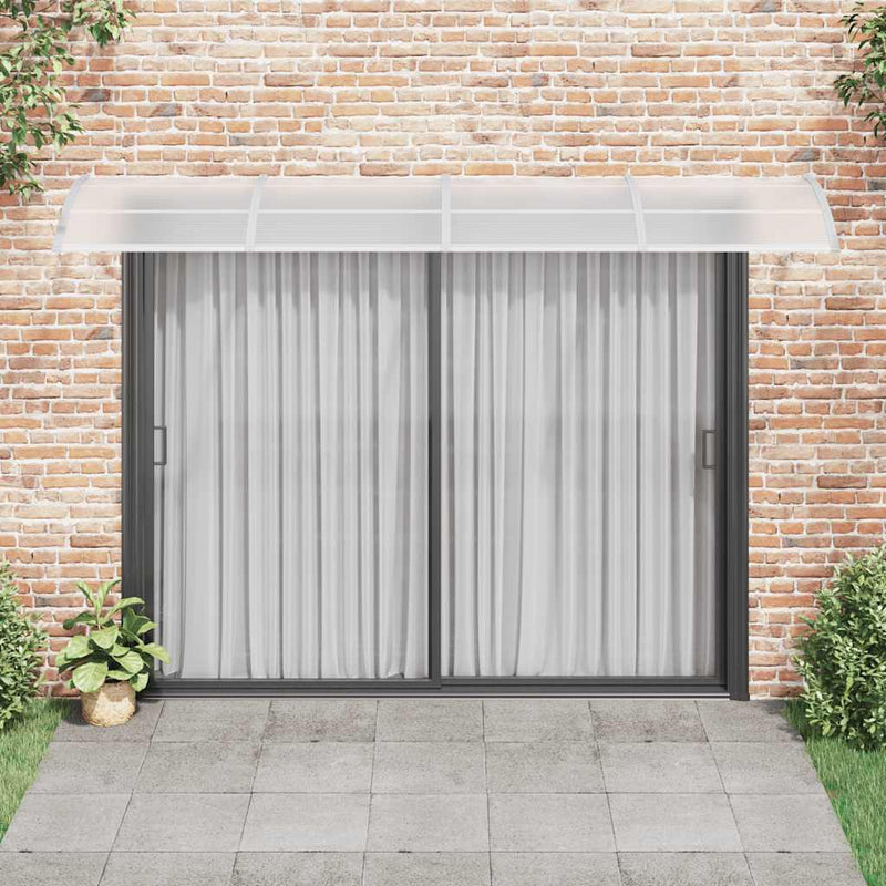 Copertină de ușă, gri și transparent, 350x75 cm, policarbonat