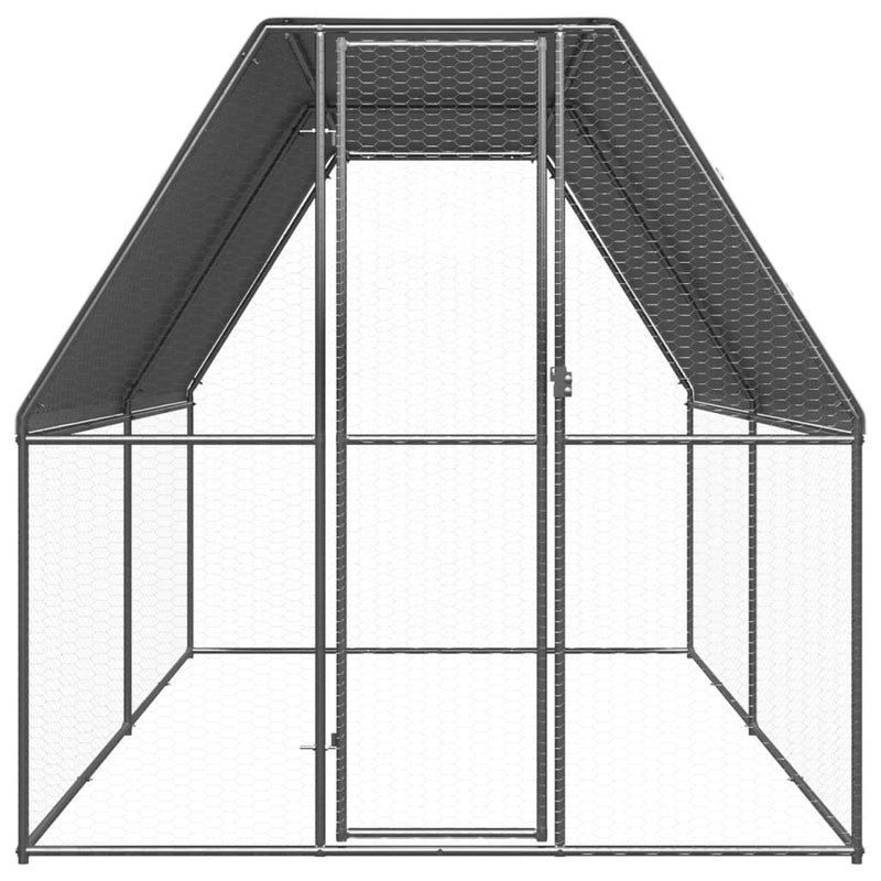 Coteț de păsări pentru exterior, 2x4x2 m, oțel galvanizat