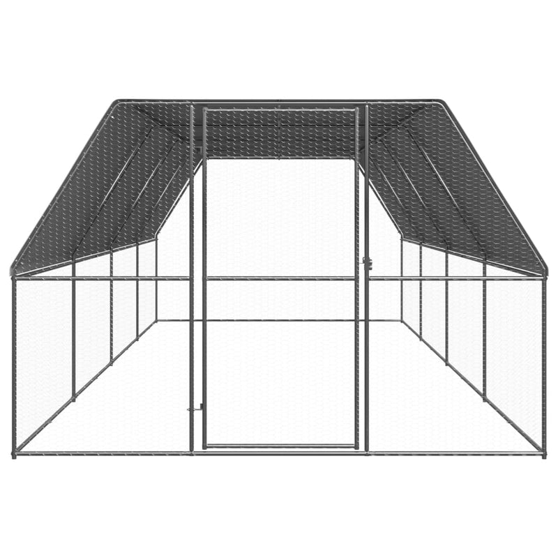 Coteț de păsări pentru exterior, 3x8x2 m, oțel galvanizat