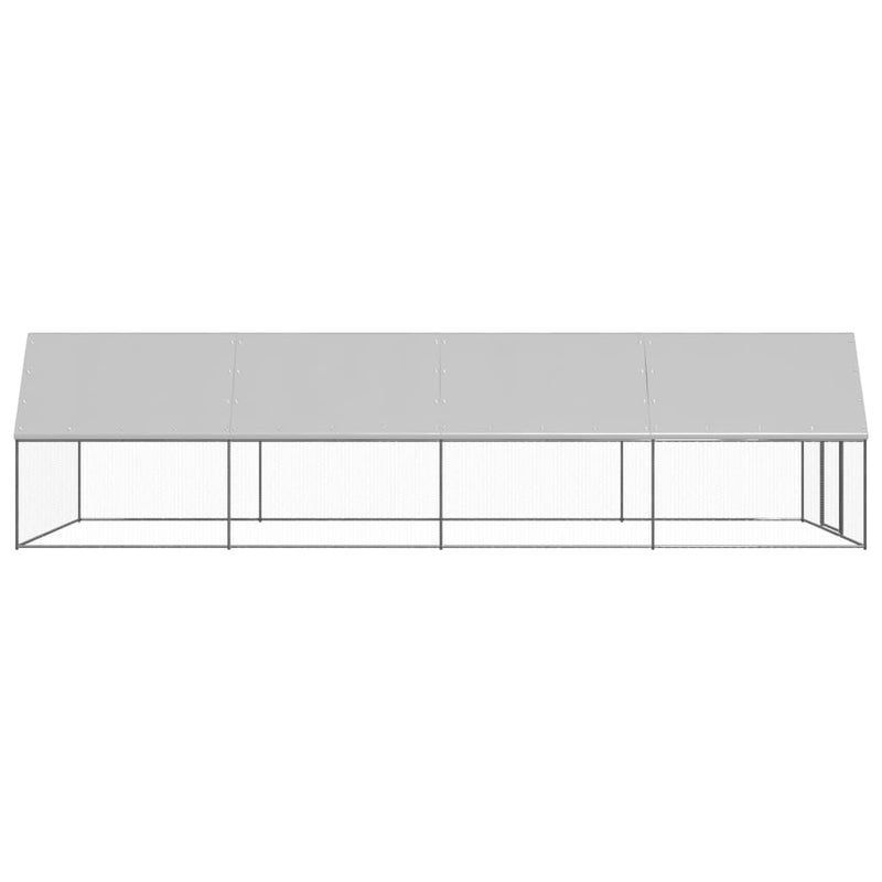 Coteț de păsări pentru exterior, 3x8x2 m, oțel galvanizat