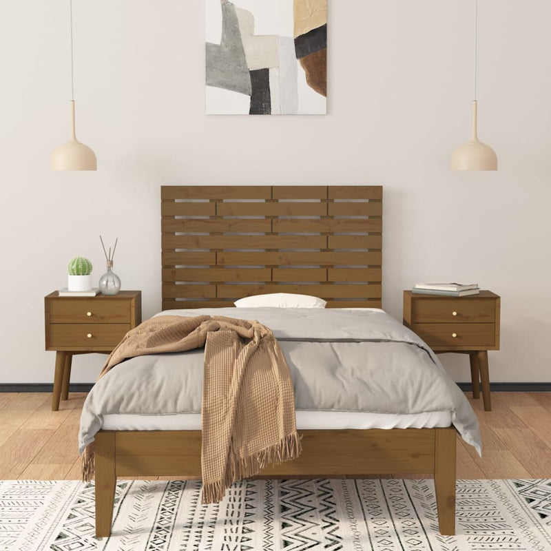 Tăblie de pat pentru perete, maro miere, 106x3x63 cm, lemn pin