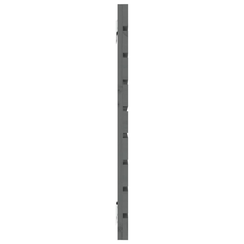 Tăblie de pat pentru perete, gri, 146x3x63 cm, lemn masiv pin