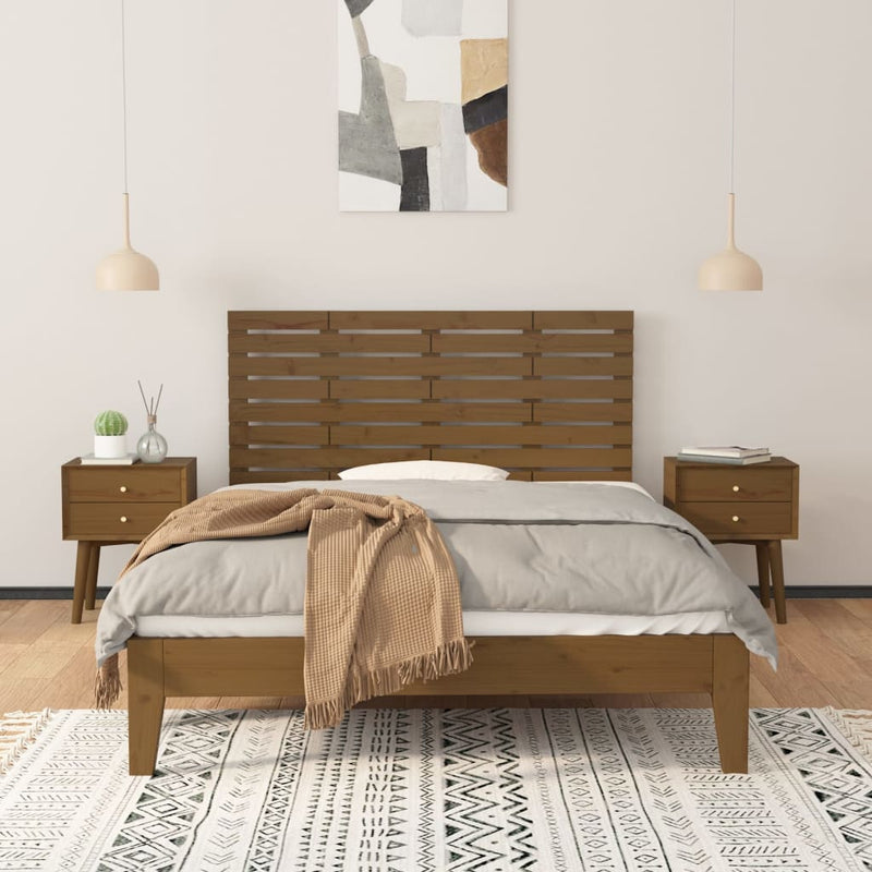 Tăblie de pat pentru perete, maro miere, 156x3x63 cm, lemn pin