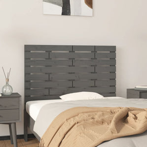 Tăblie de pat pentru perete, gri, 81x3x63 cm, lemn masiv pin