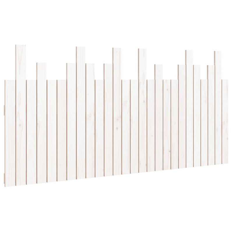Tăblie de pat pentru perete, alb, 166x3x80 cm, lemn masiv pin
