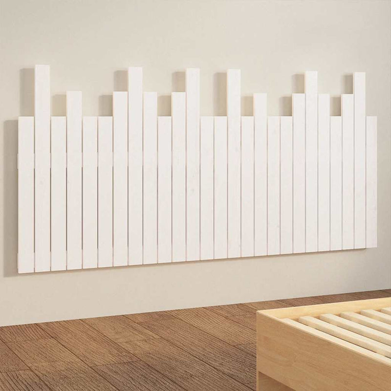 Tăblie de pat pentru perete, alb, 166x3x80 cm, lemn masiv pin