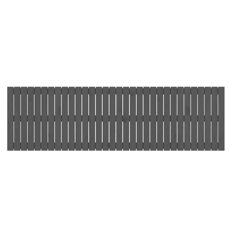 Tăblie de pat pentru perete, gri, 204x3x60 cm, lemn masiv pin