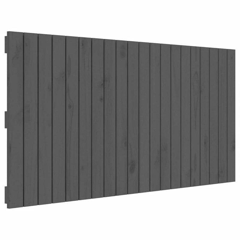 Tăblie de pat pentru perete, gri, 127,5x3x60 cm, lemn masiv pin