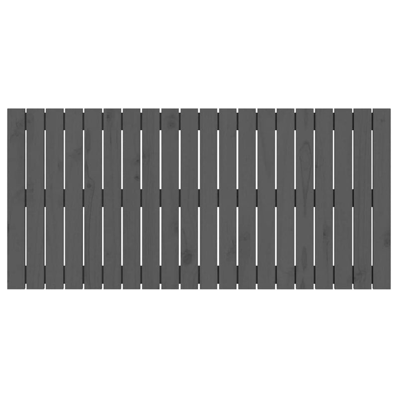 Tăblie de pat pentru perete, gri, 127,5x3x60 cm, lemn masiv pin