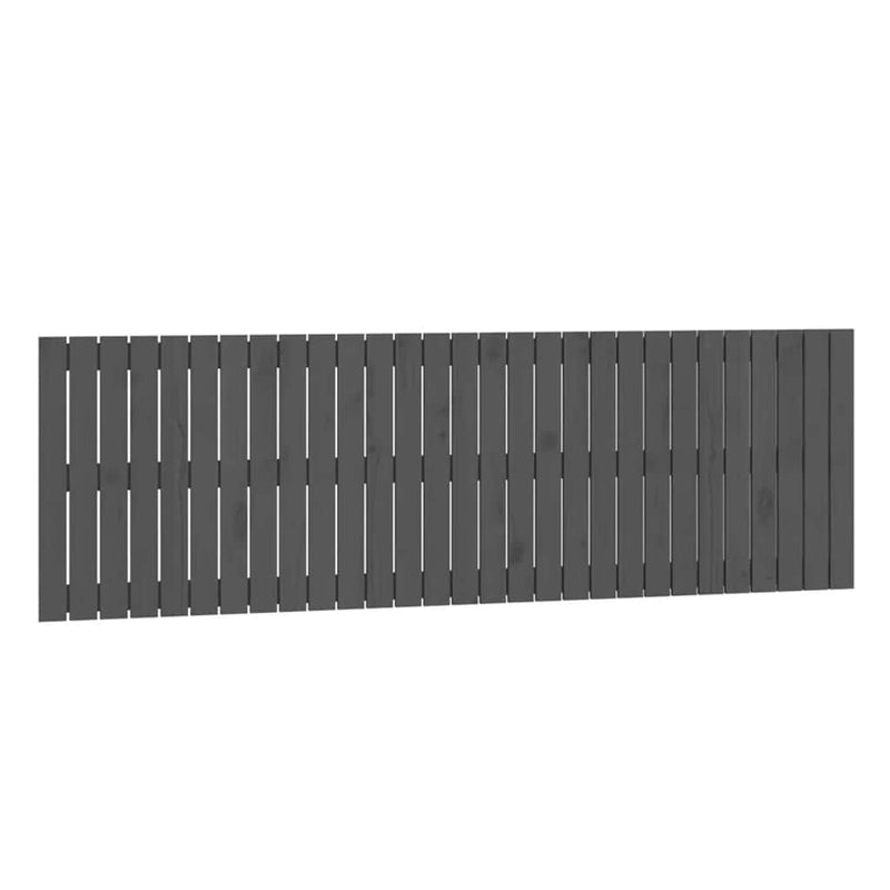 Tăblie de pat pentru perete, gri, 185x3x60 cm, lemn masiv pin