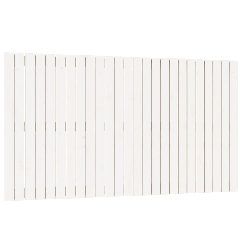Tăblie de pat pentru perete, alb, 159,5x3x90 cm, lemn masiv pin