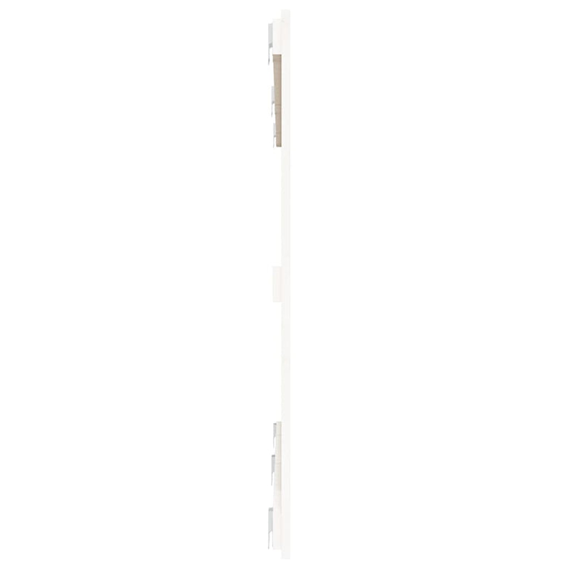 Tăblie de pat pentru perete, alb, 159,5x3x90 cm, lemn masiv pin
