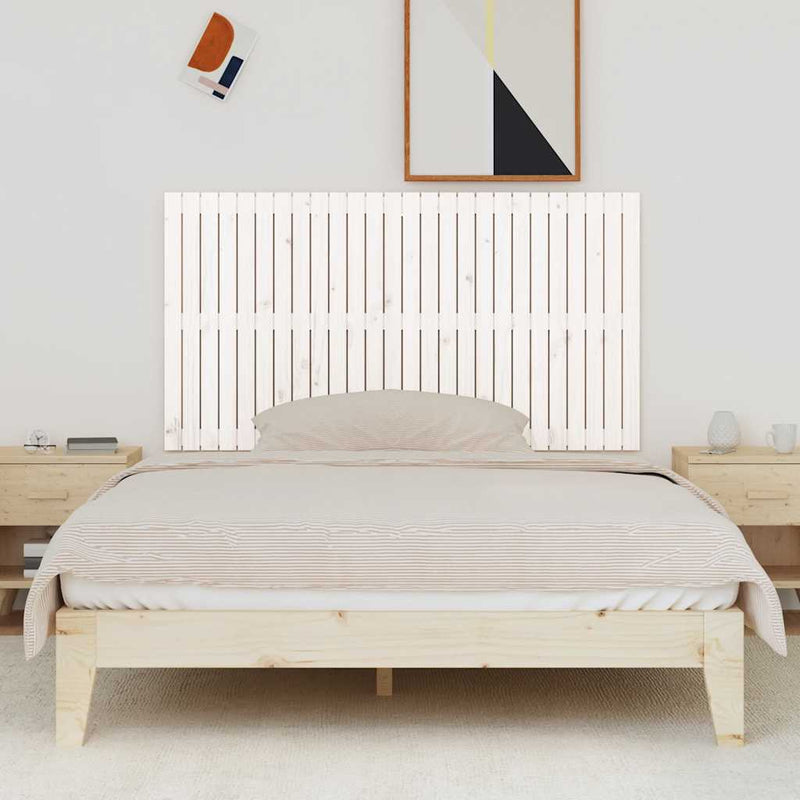 Tăblie de pat pentru perete, alb, 166x3x90 cm, lemn masiv pin
