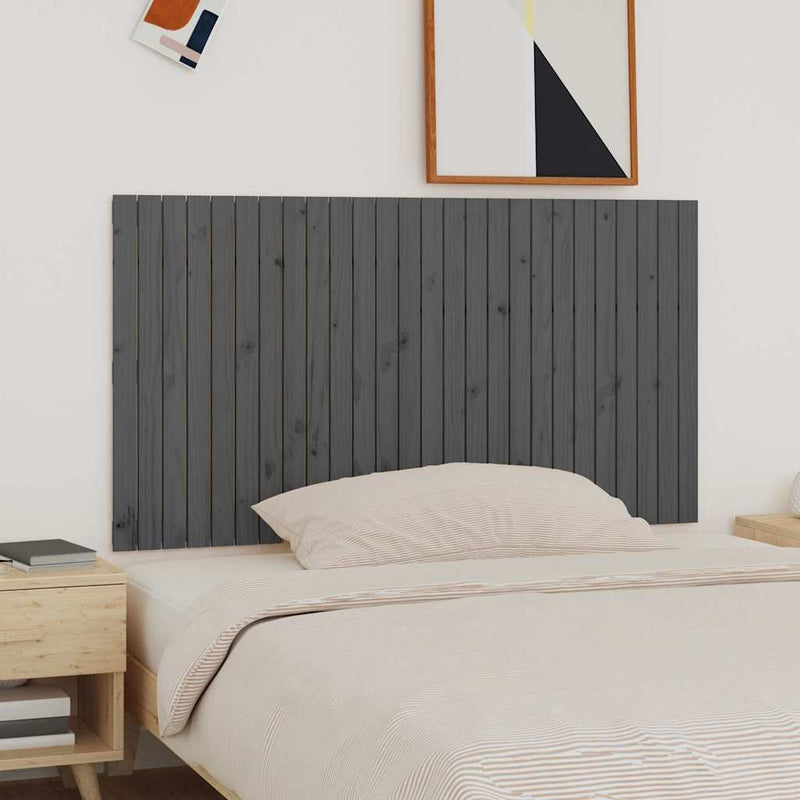 Tăblie de pat pentru perete, gri, 166x3x90 cm, lemn masiv pin