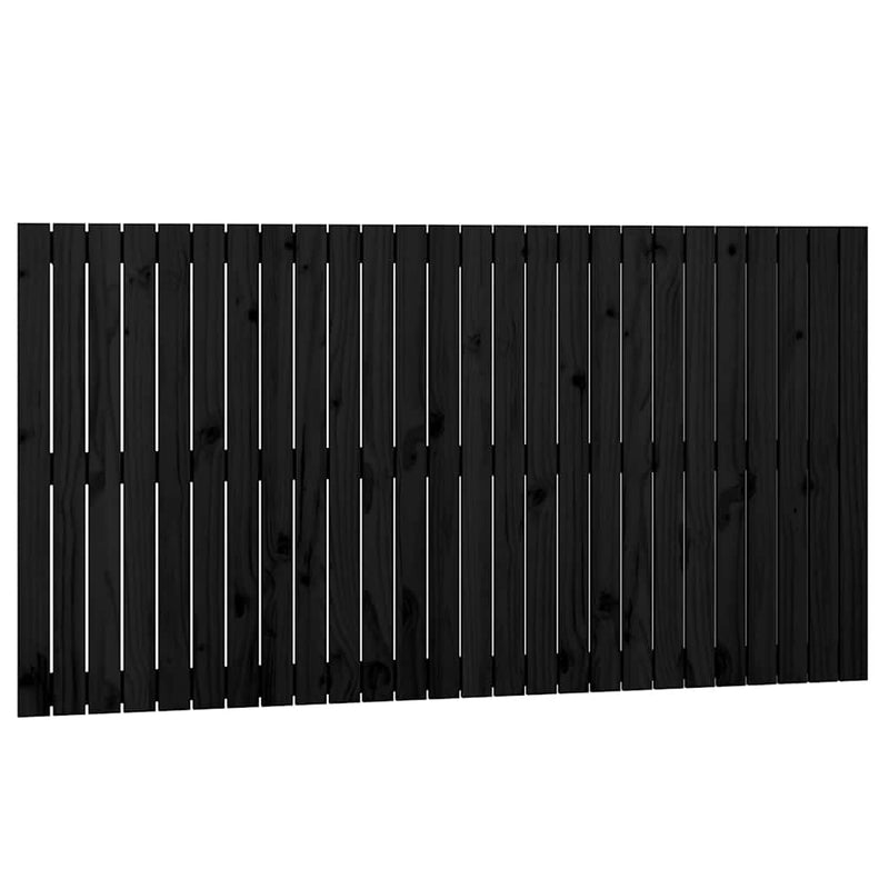 Tăblie de pat pentru perete, negru, 166x3x90 cm, lemn masiv pin