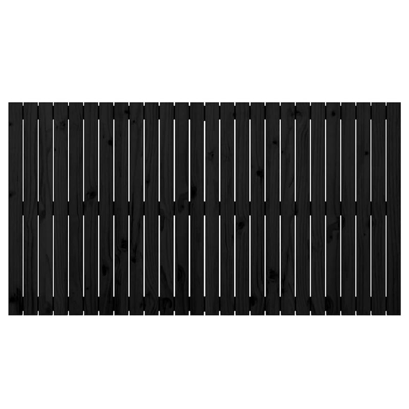 Tăblie de pat pentru perete, negru, 166x3x90 cm, lemn masiv pin