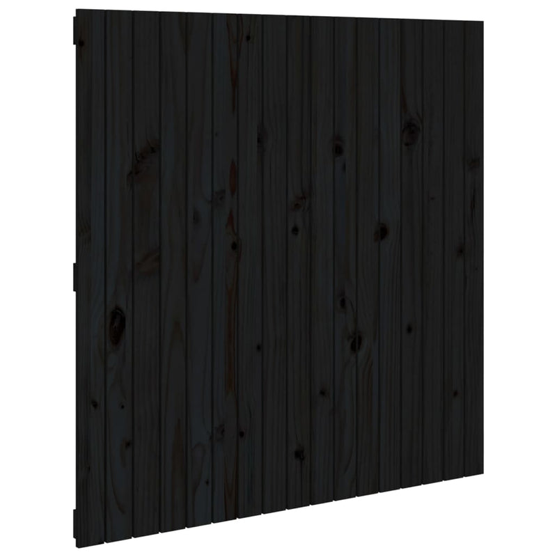 Tăblie de pat pentru perete, negru, 108x3x110 cm lemn masiv pin