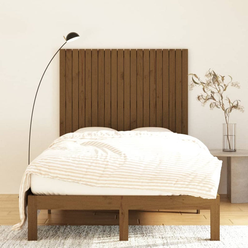 Tăblie de pat pentru perete, maro miere 127,5x3x110 cm lemn pin