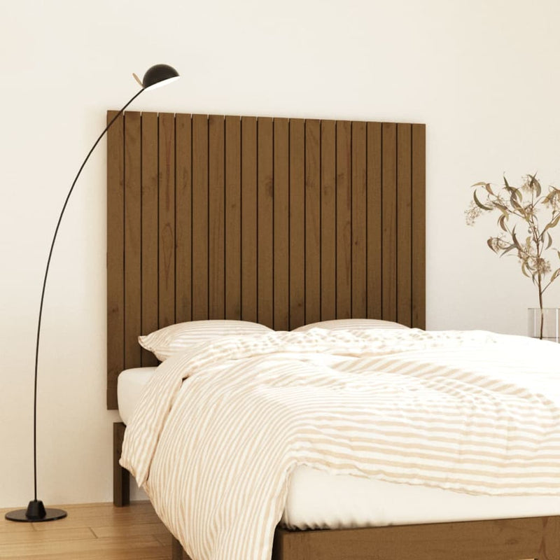 Tăblie de pat pentru perete, maro miere 127,5x3x110 cm lemn pin