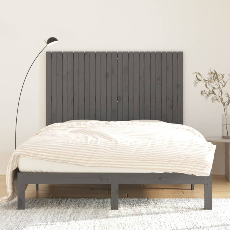 Tăblie de pat pentru perete, gri, 159,5x3x110 cm lemn masiv pin