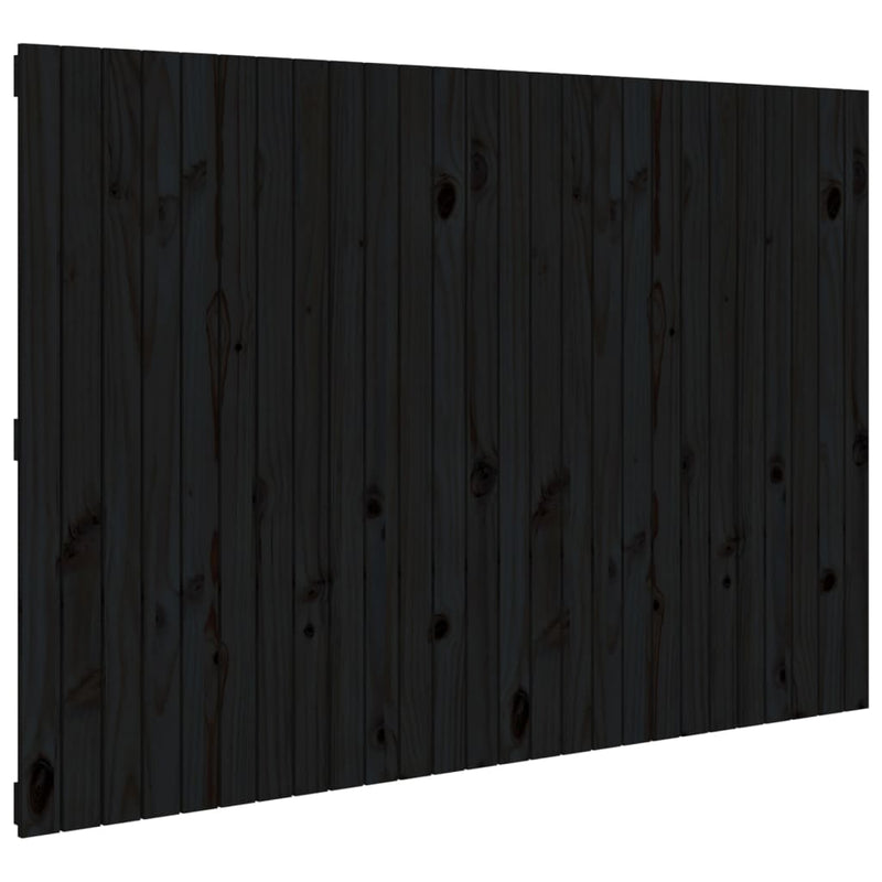 Tăblie de pat pentru perete, negru, 166x3x110 cm lemn masiv pin