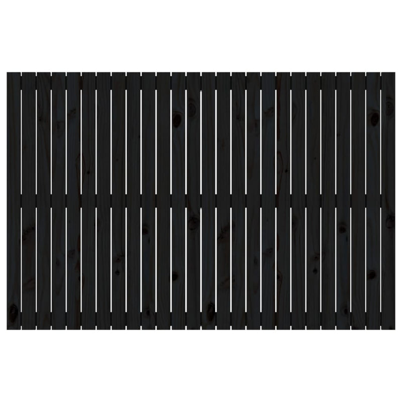 Tăblie de pat pentru perete, negru, 166x3x110 cm lemn masiv pin