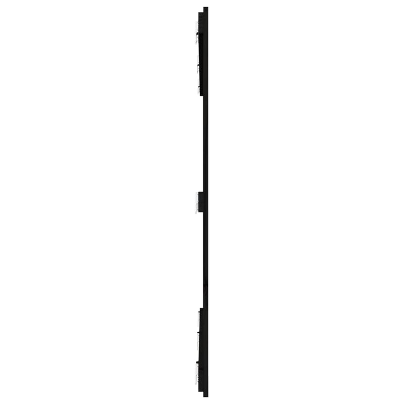 Tăblie de pat pentru perete, negru, 166x3x110 cm lemn masiv pin