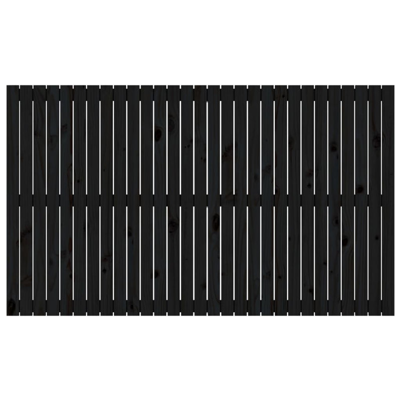 Tăblie de pat pentru perete, negru, 185x3x110 cm lemn masiv pin