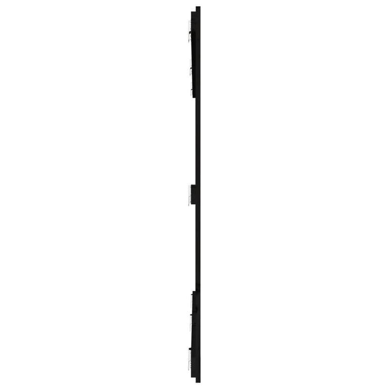Tăblie de pat pentru perete, negru, 185x3x110 cm lemn masiv pin