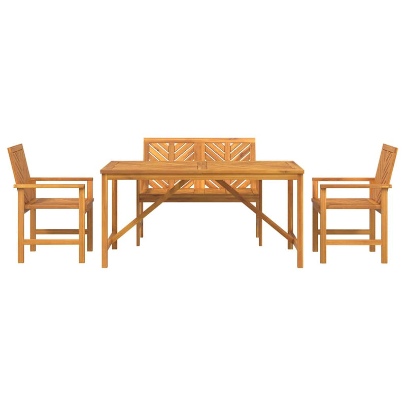 Set de masă pentru grădină 4 buc. Maro Lemn Solid de Acacia