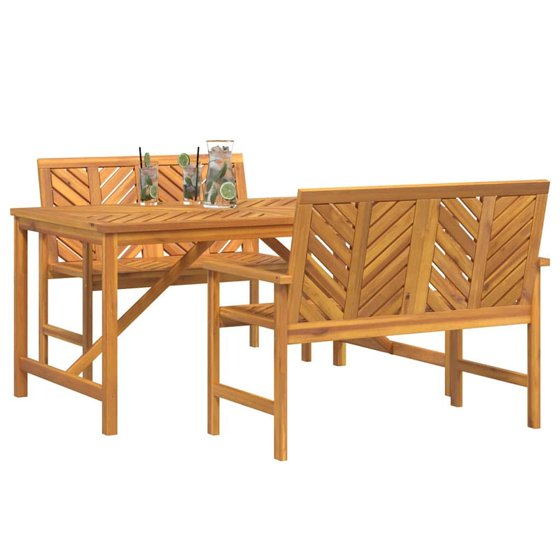 Set de masă pentru grădină 3 buc. Maro Lemn Solid de Acacia